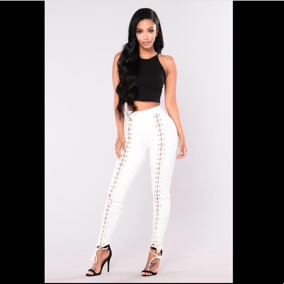 Fashion Nova Lace Up Pants - Picture 1 of 2